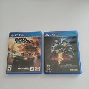 PS4 Games  Fast & Furious Crossroads, Resident Evil  In Good Condition
